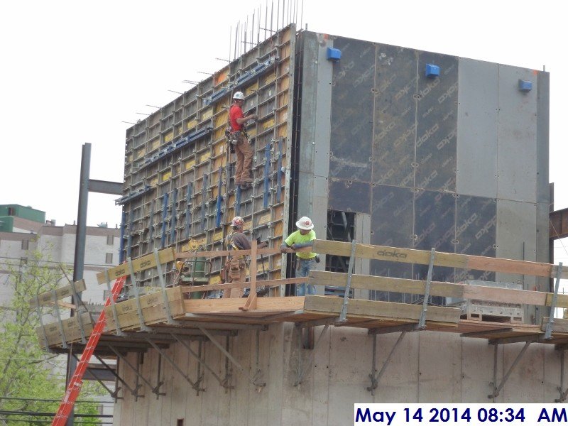 Installing the Shear wall panels at Elev. 7-Stair -4,5 Facing South-East (800x600)